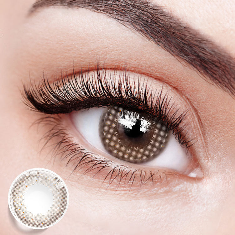 Eyes with 【Prescription】Tokyo Girl Brown Colored Contact Lenses